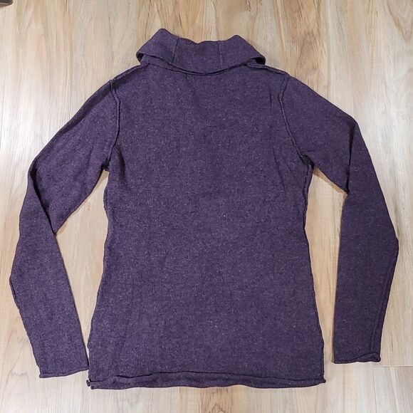 💚Gap Plum Lamb's Wool Blend Buttoned Neck Sweater Small - Picture 2 of 10